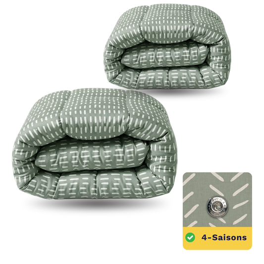 Zelesta Wonderbed 4 Saisons Double - Coutures Olive