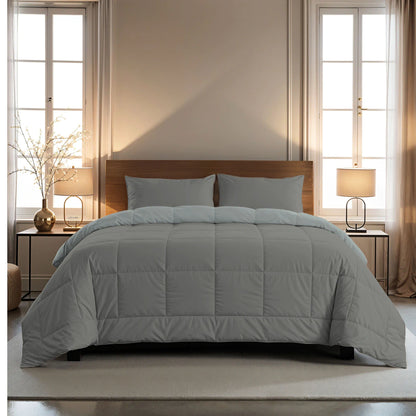 Zelesta Pure Duo Couette Été Coton - Gris Foncé & Gris Clair
