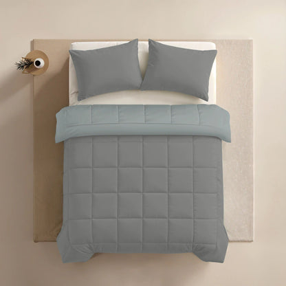 Zelesta Pure Duo Couette Été Coton - Gris Foncé & Gris Clair