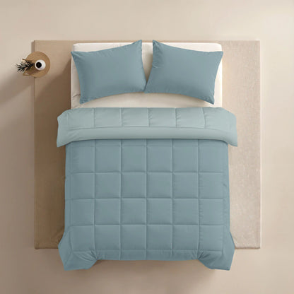 Zelesta Pure Duo Couette Été Coton - Bleu Gris & Bleu Clair