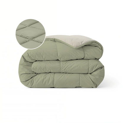 Zelesta Pure Duo Couette Été Coton - Gris Vert & Gris Vert Doux