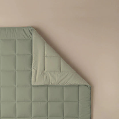 Zelesta Pure Duo Couette Été Coton - Gris Vert & Gris Vert Doux