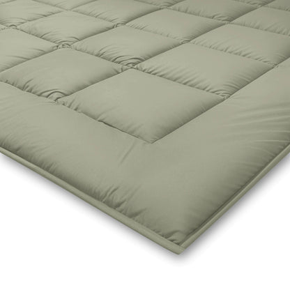 Zelesta Pure Duo Couette Été Coton - Gris Vert & Gris Vert Doux