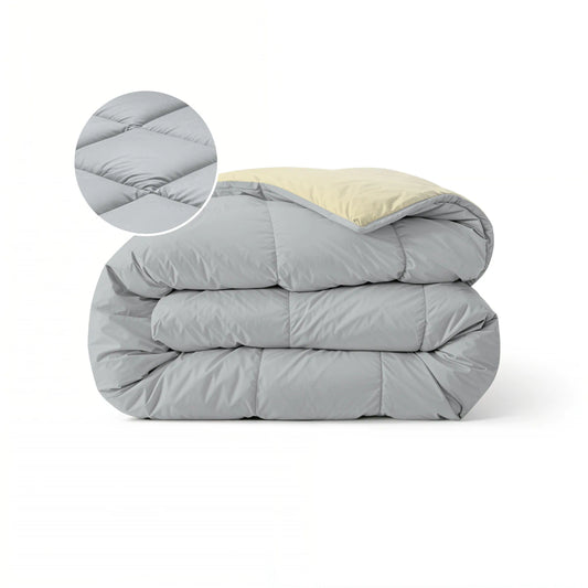 Zelesta Pure Duo Couette Été Coton - Gris Clair & Jaune Beurre