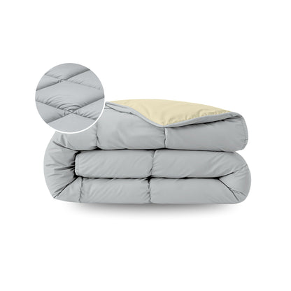 Zelesta Pure Duo Couette Été Coton - Gris Clair & Jaune Beurre