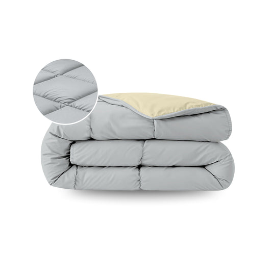 Zelesta Pure Duo Couette Été Coton - Gris Clair & Jaune Beurre