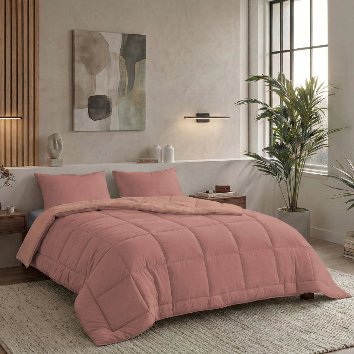 Zelesta Pure Duo Couette Été Coton - Rose Terracotta & Rose Argile