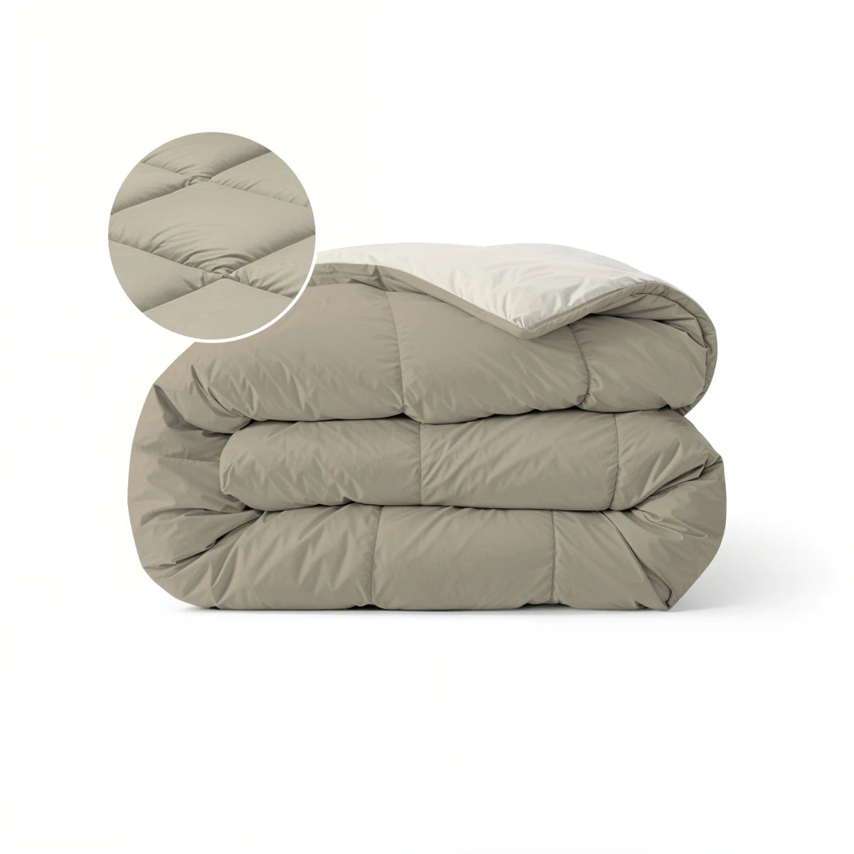 Zelesta Pure Duo Couette Été Coton - Gris Chaud & Blanc Crème