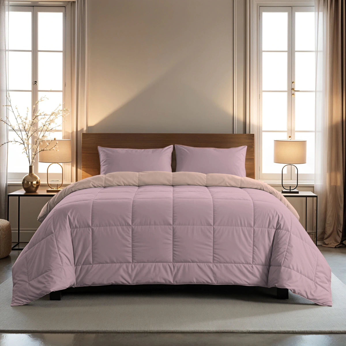 Zelesta Pure Duo Couette Été Coton - Lilas Doux & Rose Poudré