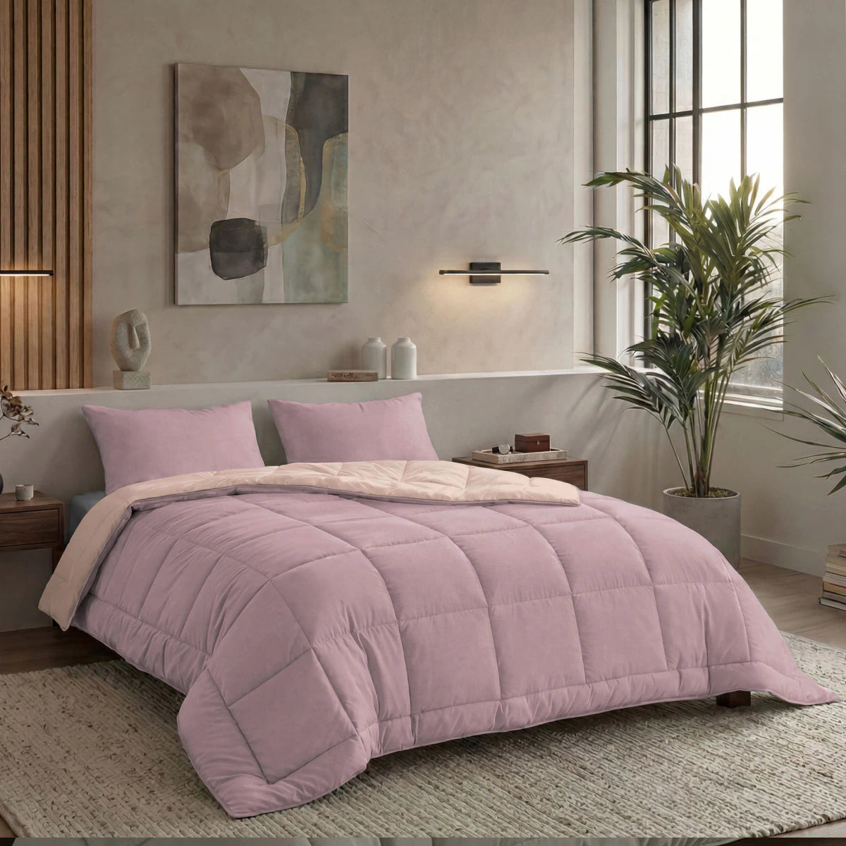 Zelesta Pure Duo Couette Été Coton - Lilas Doux & Rose Poudré