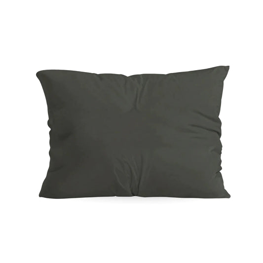 Zelesta Pure Unie Taies d'Oreiller Coton - Set de 2 - Noir Olive