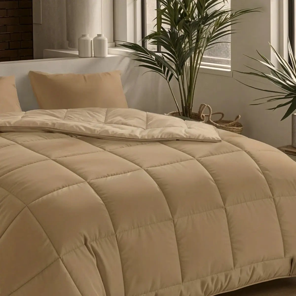 Zelesta Pure Unie Couette Été Coton - Brun Cacao