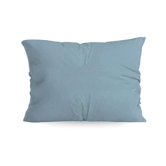 Zelesta Pure Unie Taies d'Oreiller Coton - Set de 2 - Bleu Serein