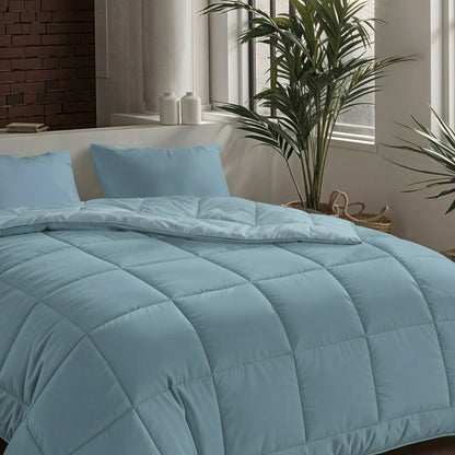 Zelesta Pure Unie Couette Coton - Bleu Serein