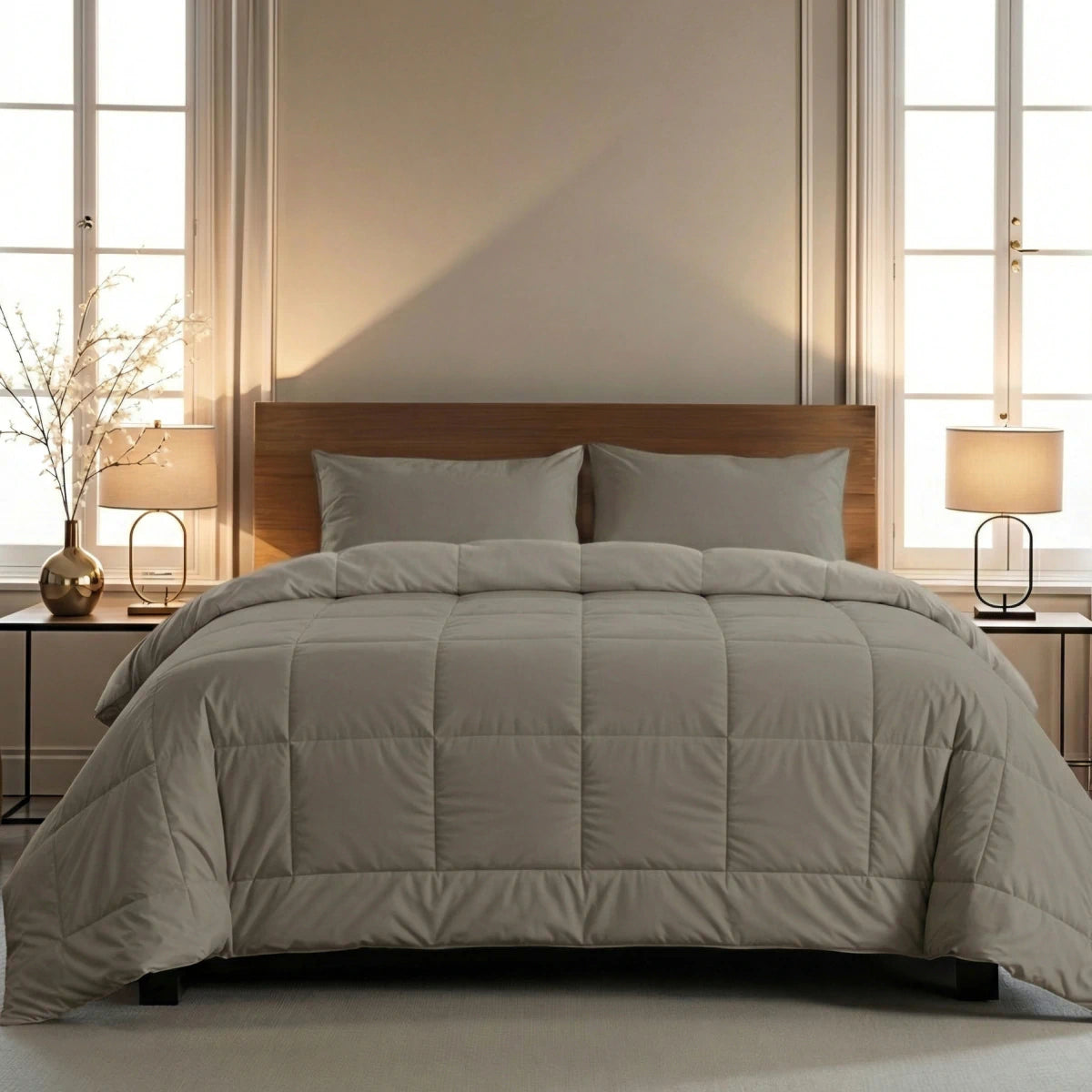 Zelesta Pure Unie Couette Coton - Gris Anthracite