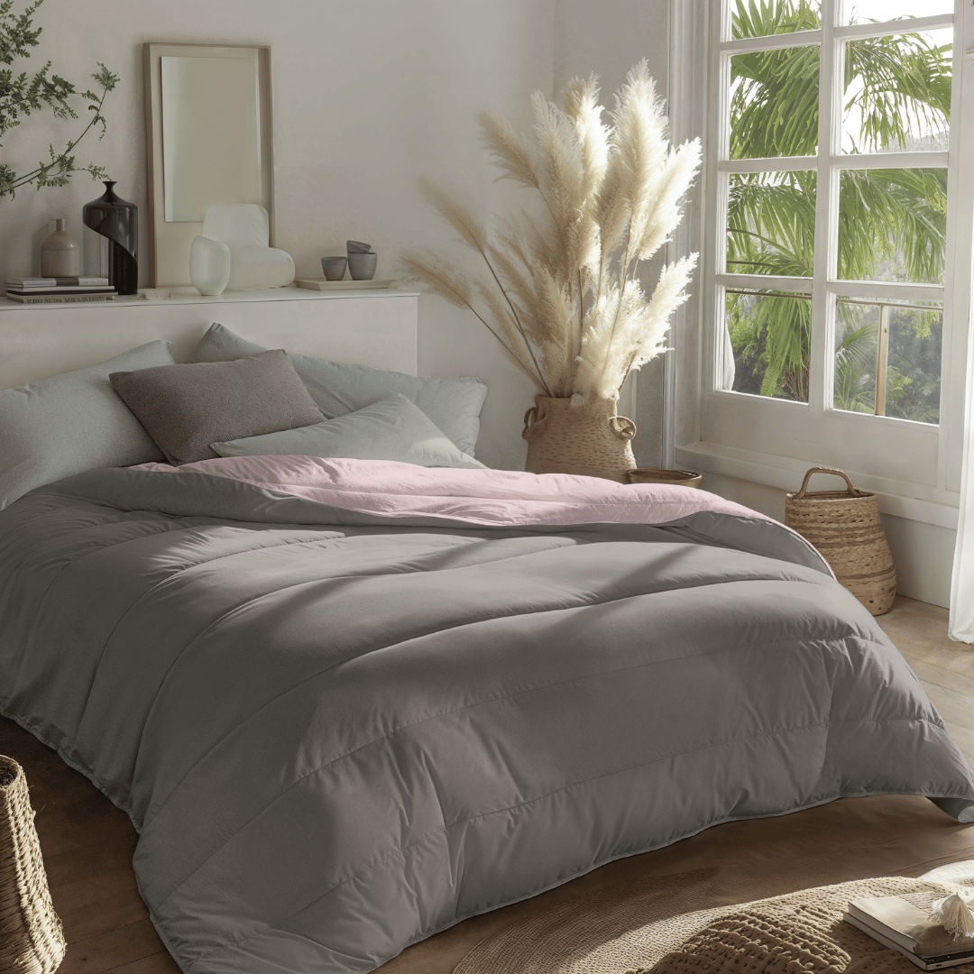 Zelesta Royalbed - Rose Pastel & Gris Tendre 240x200cm