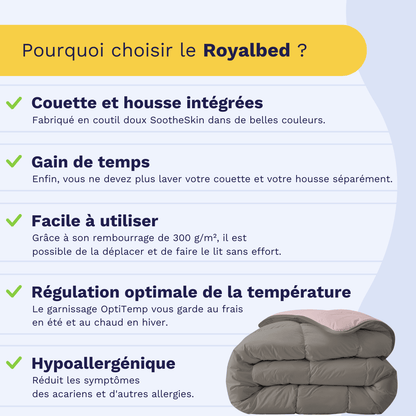 Zelesta Royalbed - Rose Pastel & Gris Tendre 240x200cm