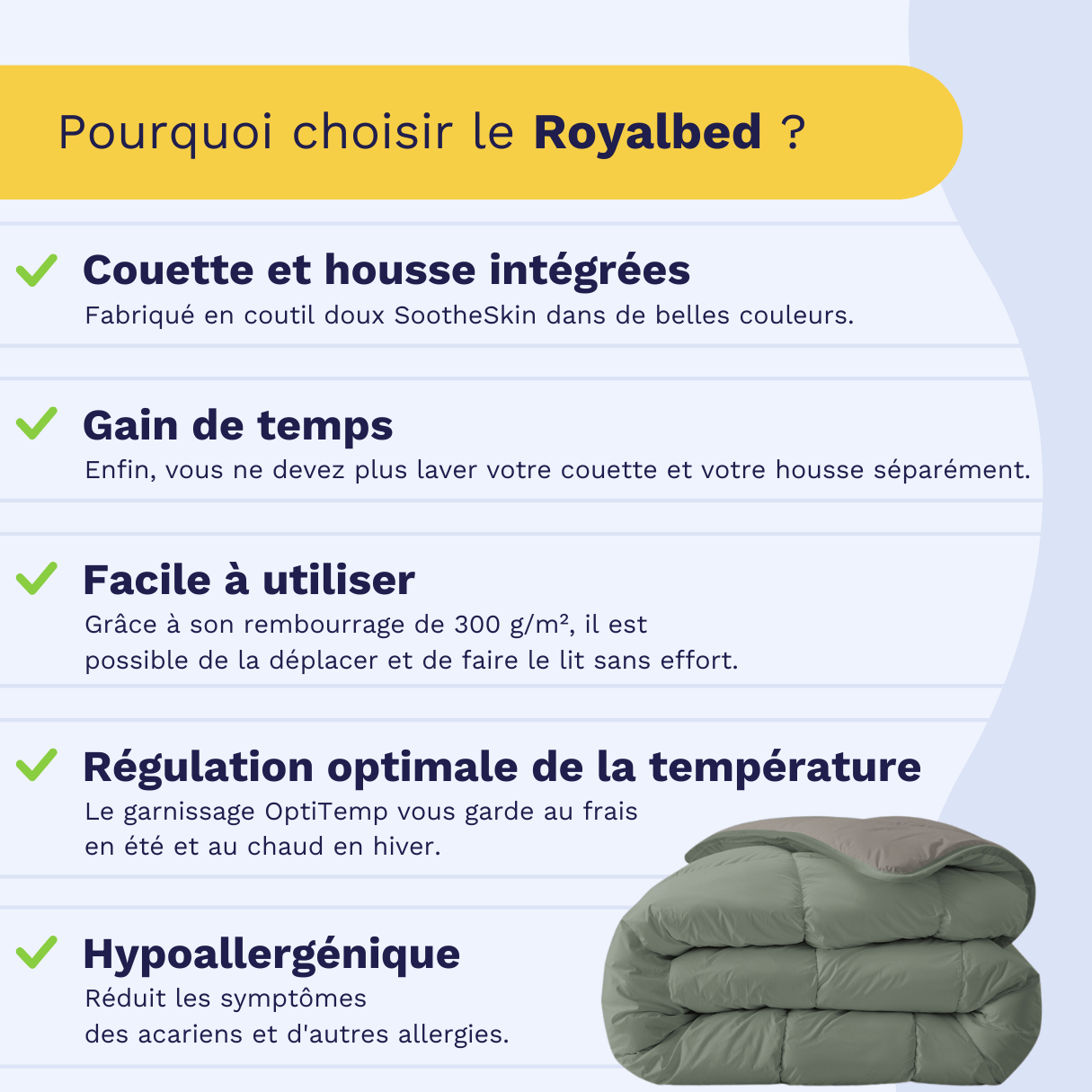 Zelesta Royalbed - Gris Tendre et Vert Pastel