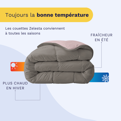 Zelesta Royalbed - Rose Pastel & Gris Tendre 240x200cm