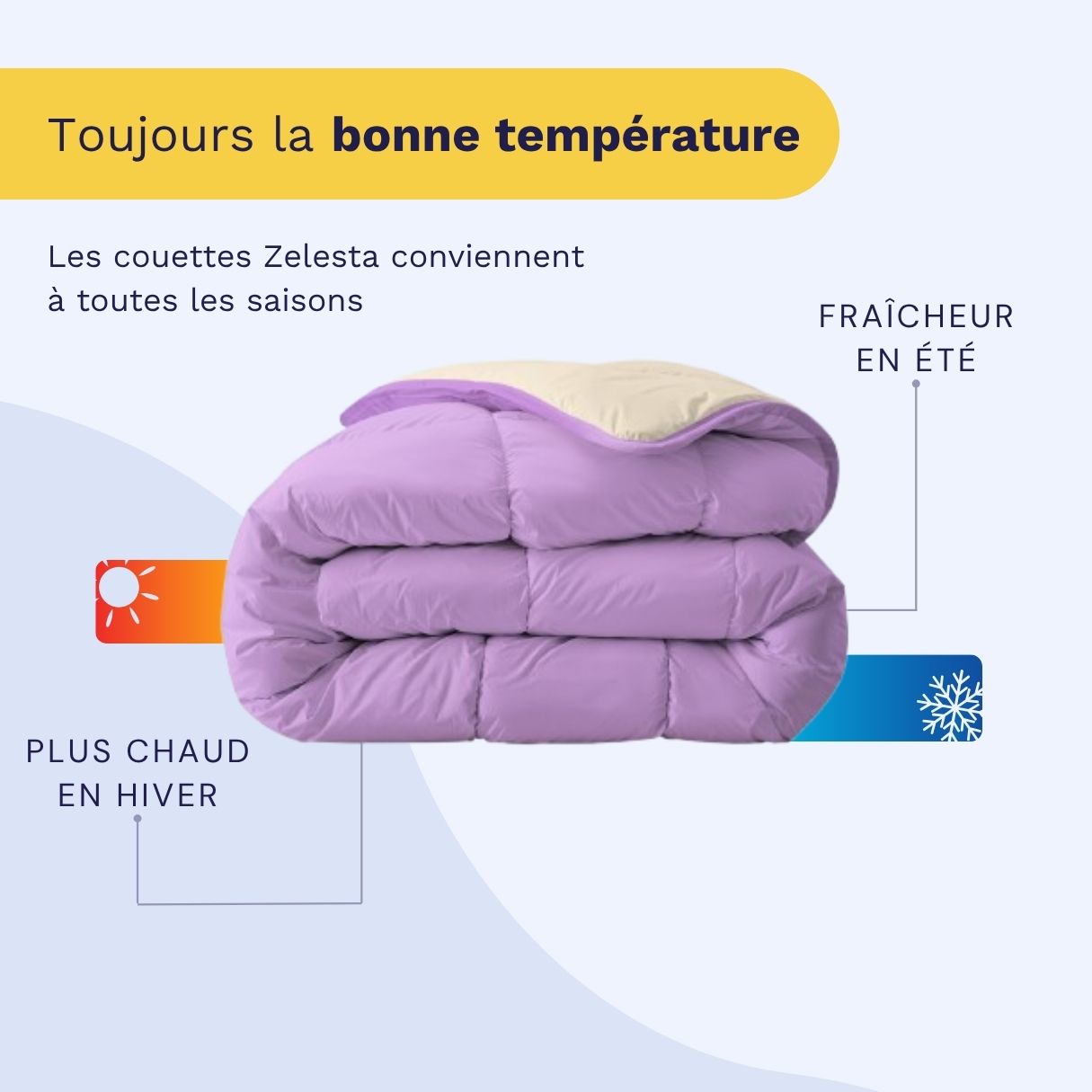 Zelesta Royalbed - Lilas & Plage de Sable 240x200cm