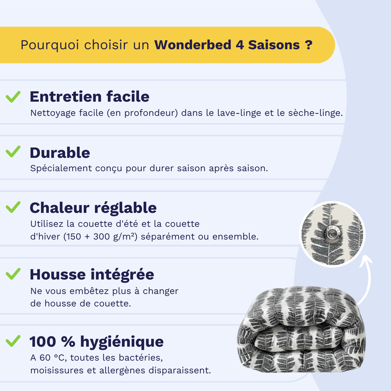 Zelesta Wonderbed 4 Saisons Double - Plume de Savane
