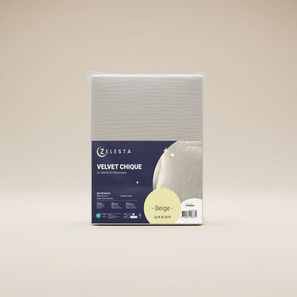 Zelesta Velvetbed Chic Taies d'Oreiller - Set de 2 - Beige