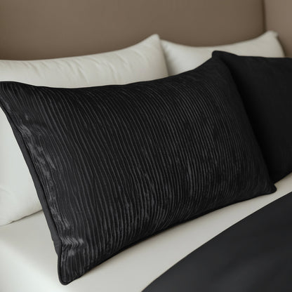 Zelesta Velvetbed Chic Taies d'Oreiller - Set de 2 - Noir