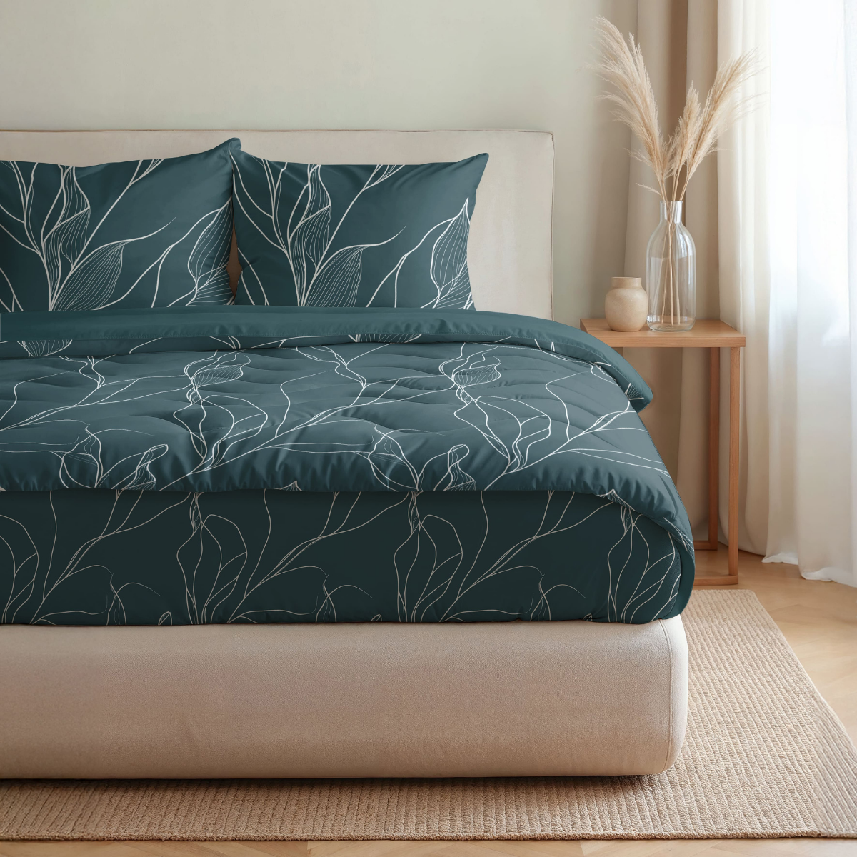 Zelesta Royalbed Coton - Feuilles Blanches