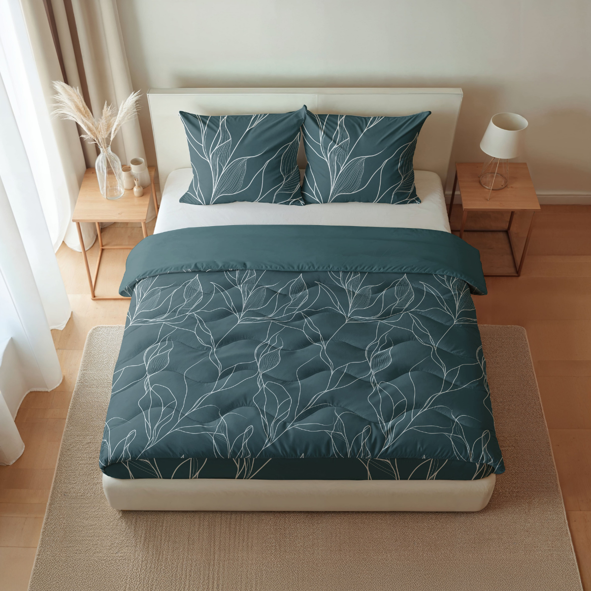 Zelesta Royalbed Coton - Feuilles Blanches