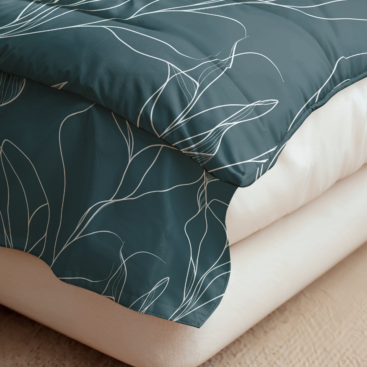 Zelesta Royalbed Coton - Feuilles Blanches