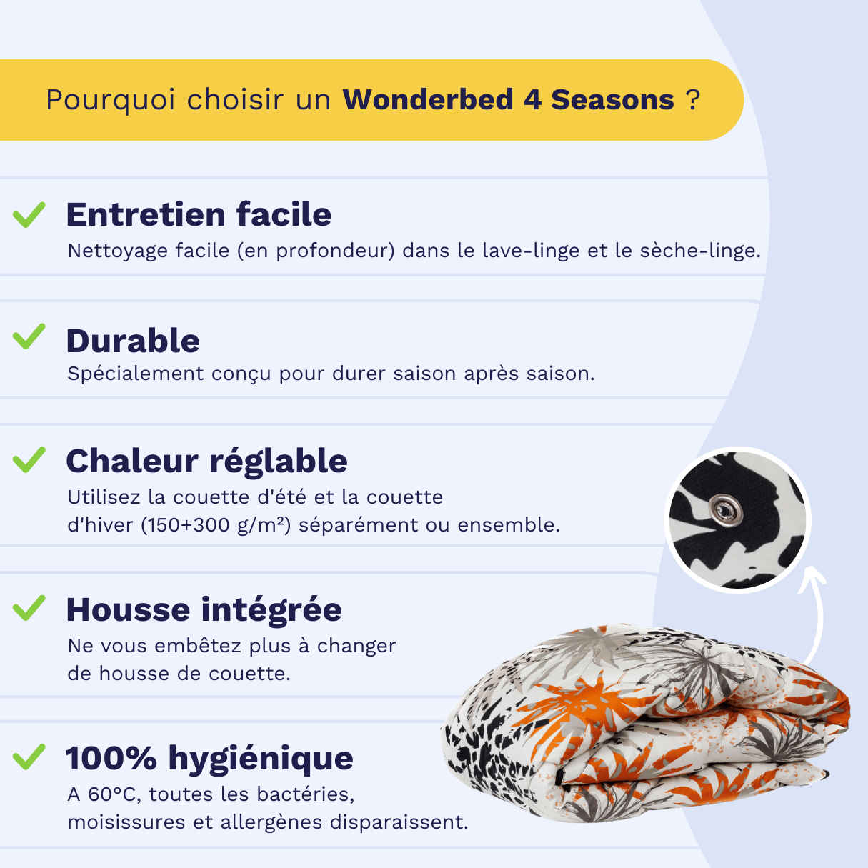 Zelesta Wonderbed 4 Saisons Double - Jungle orange