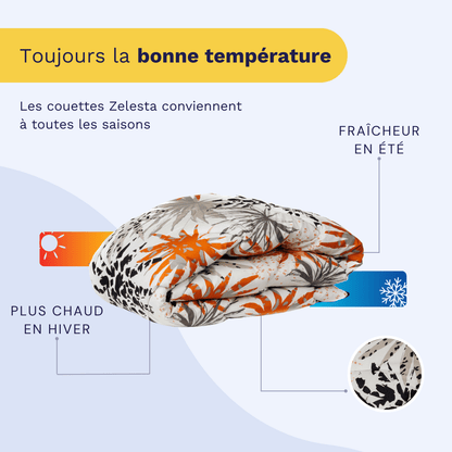 Zelesta Wonderbed 4 Saisons Double - Jungle orange