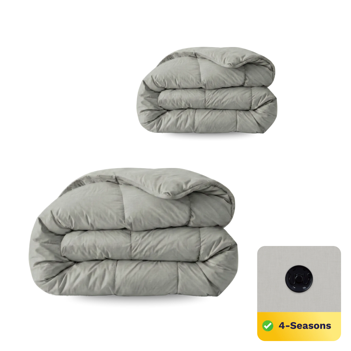 Zelesta Wonderbed 4 Saisons Double Coton - Gris Matinal