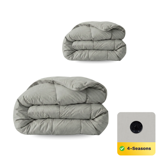 Zelesta Wonderbed 4 Saisons Double Coton - Gris Matinal