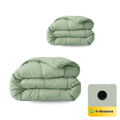 Zelesta Wonderbed 4 Saisons Double Coton - Vert Naturel