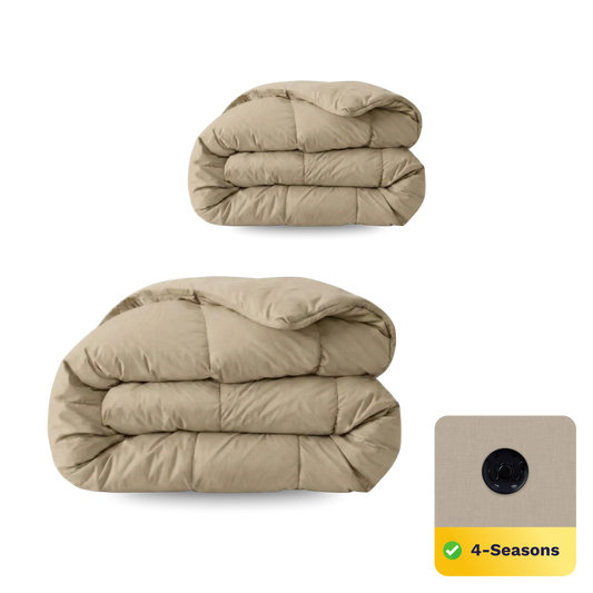 Zelesta Wonderbed 4 Saisons Double Coton - Taupe Poudré