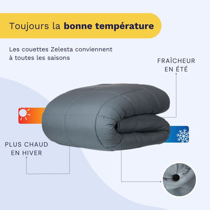 Zelesta Wonderbed 4 Saisons Double - Gris