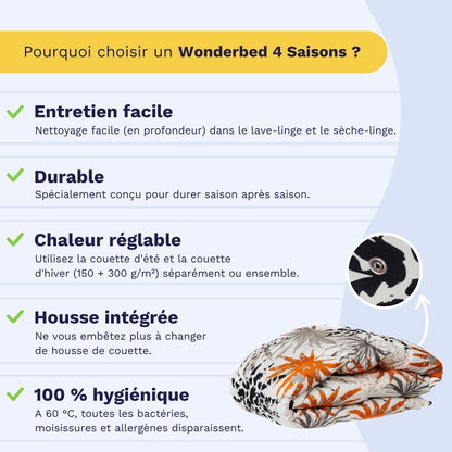 Zelesta Wonderbed 4 Saisons Double - Jungle Orange