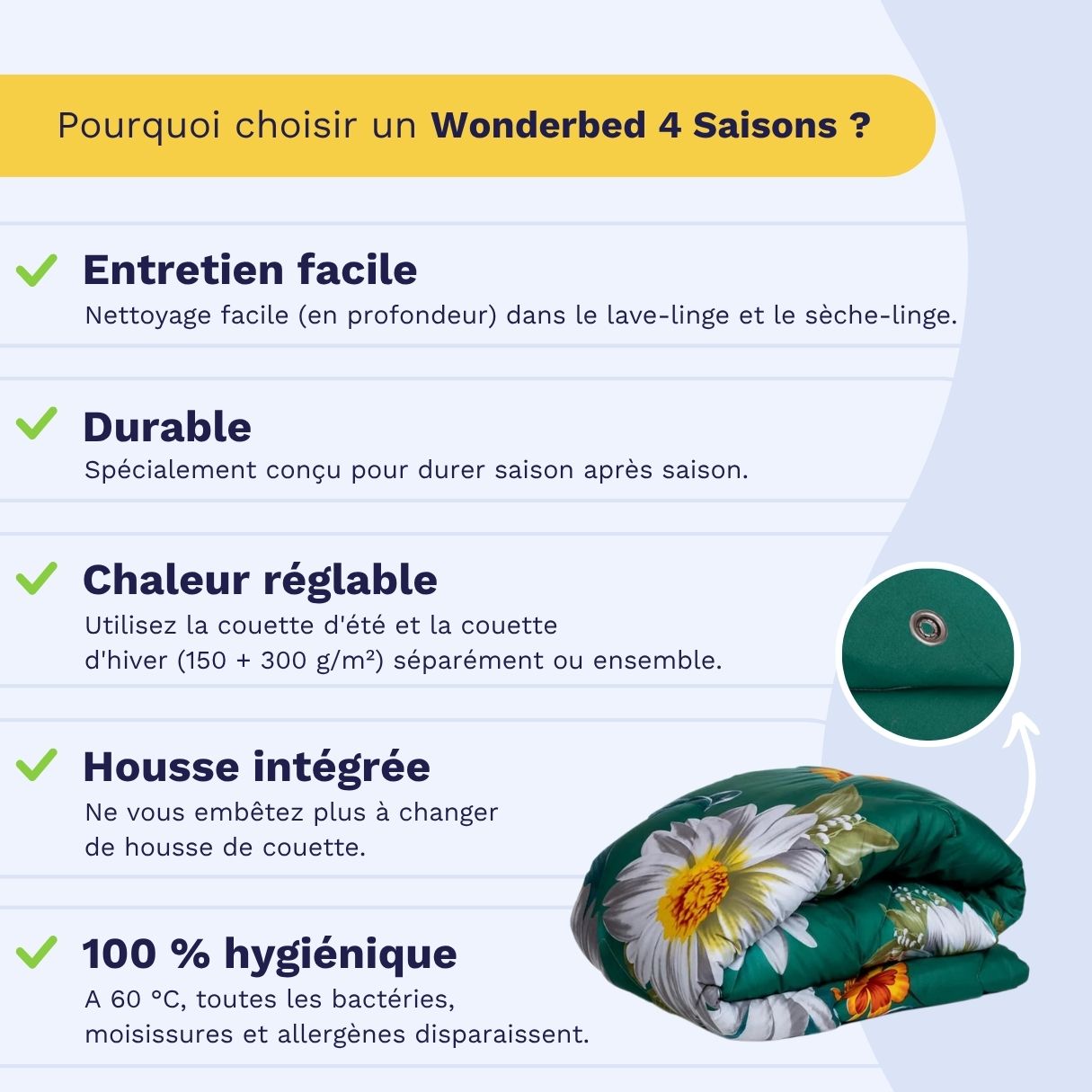 Zelesta Wonderbed 4 Saisons Double - Fleurs de Printemps