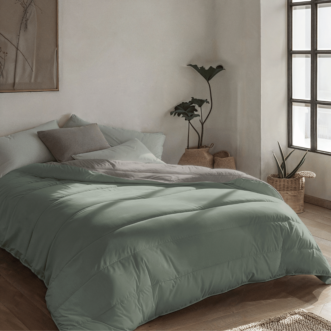 Zelesta-Wonderbed-Gris-Tendre-Et-Vert-Pastel