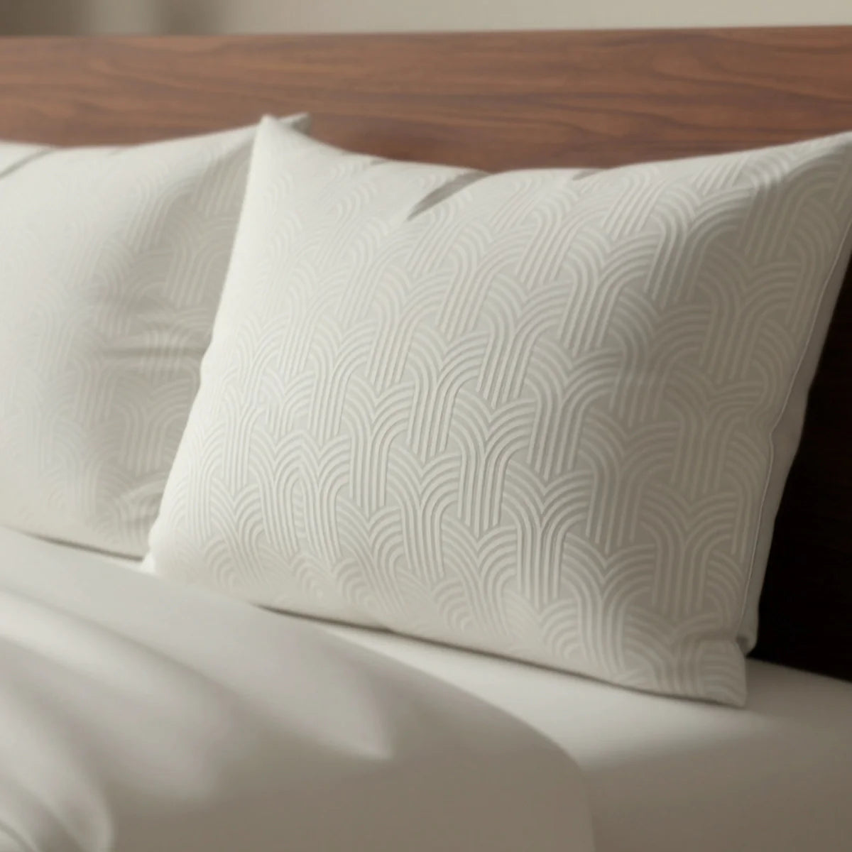 Zelesta Flanelle Art Taies d'Oreiller - Set de 2 - Crème