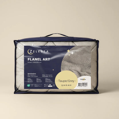 Zelesta Flanelle Art - Taupe & Gris