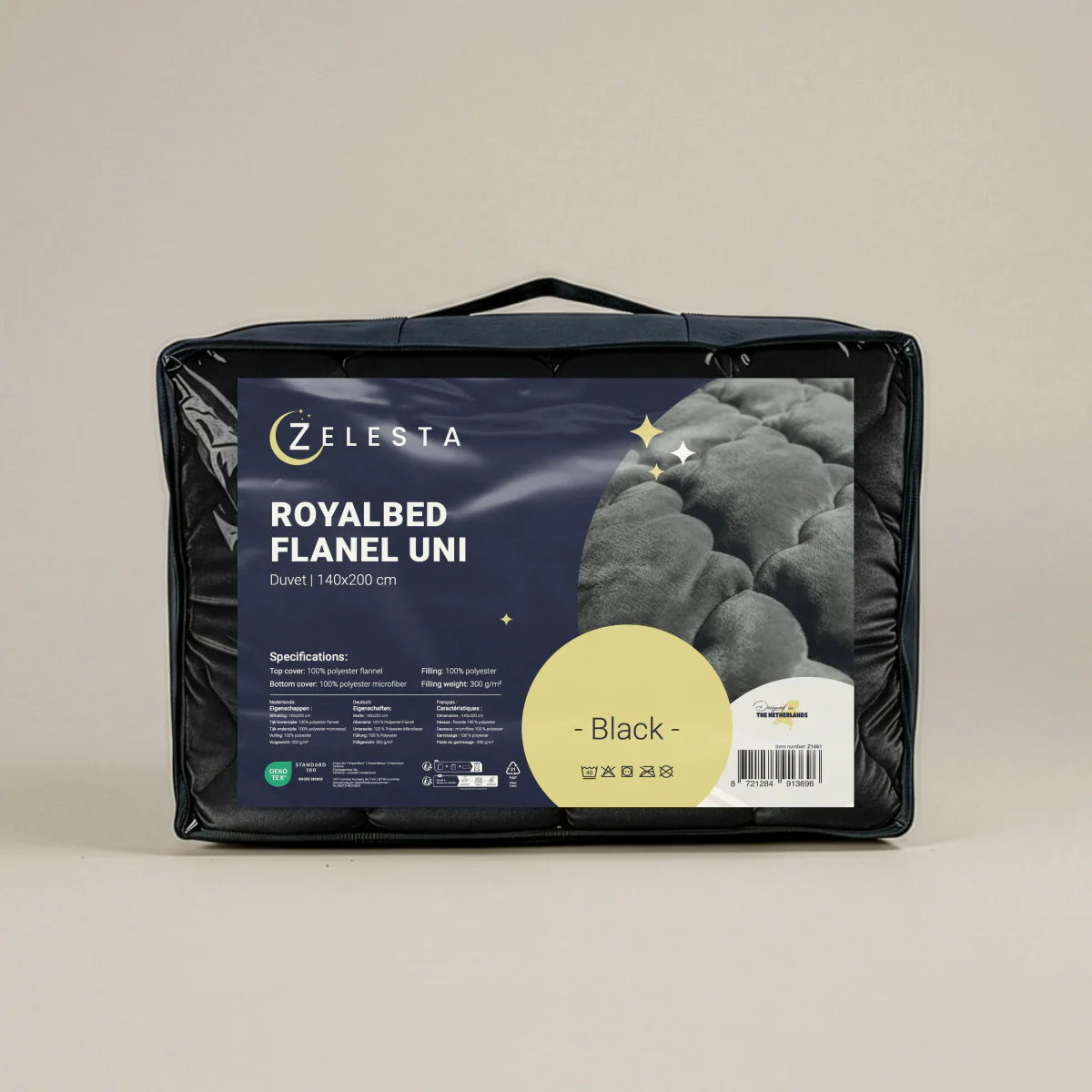 Zelesta Flanelle Uni - Noir