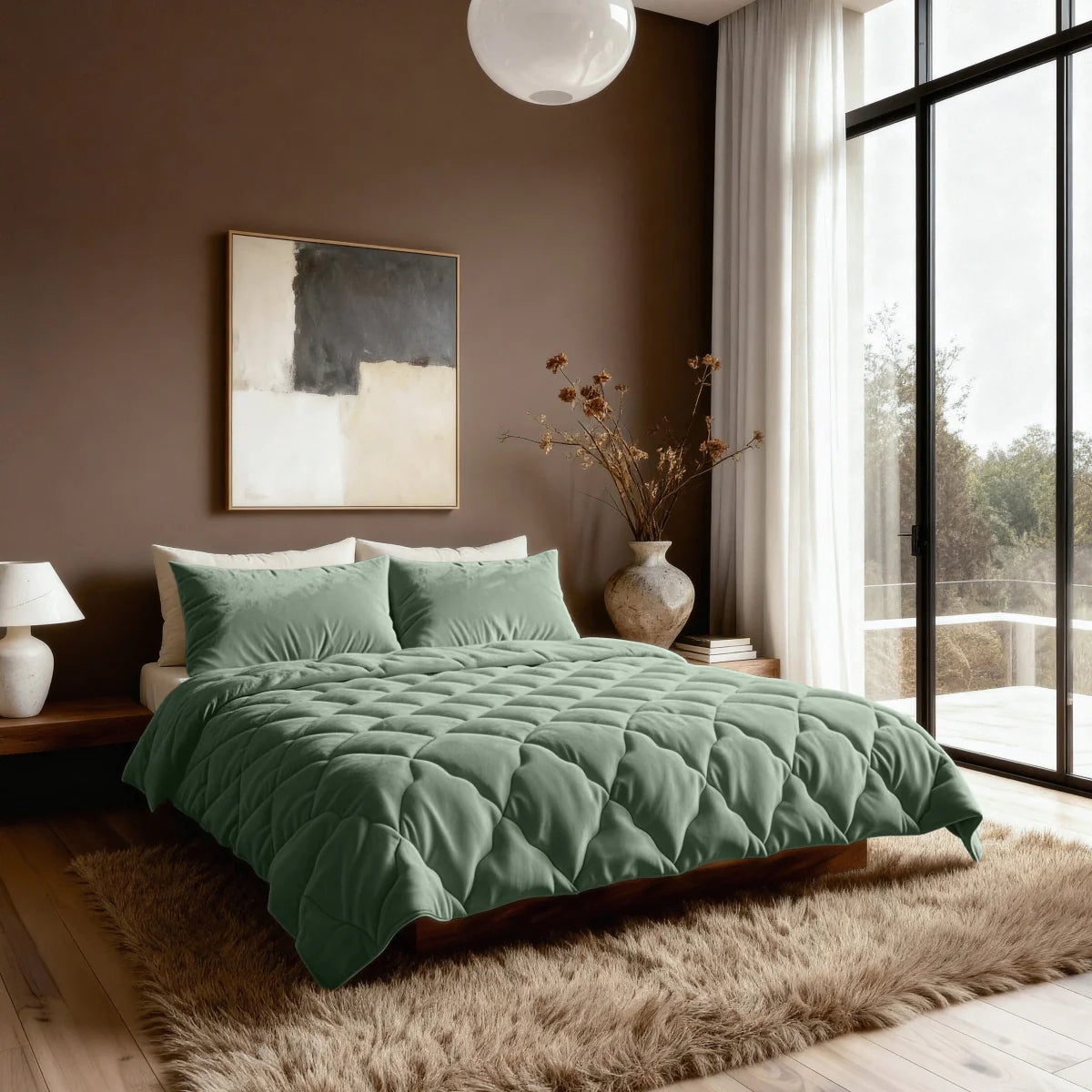 Zelesta Flanelle Uni - Vert Foncé