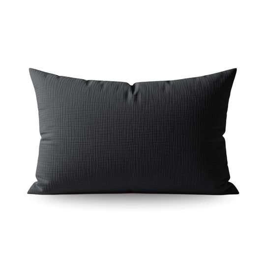 Zelesta Japandibed Taies d'Oreiller Mousseline de Coton - Set de 2 - Anthracite