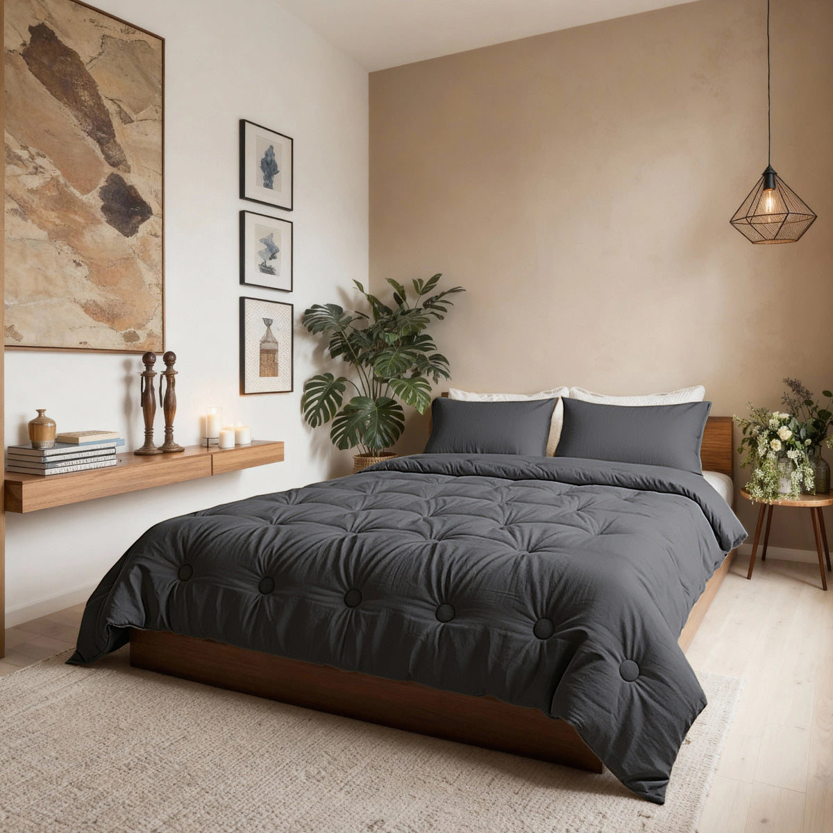 Zelesta Japandibed Mousseline de Coton - Anthracite