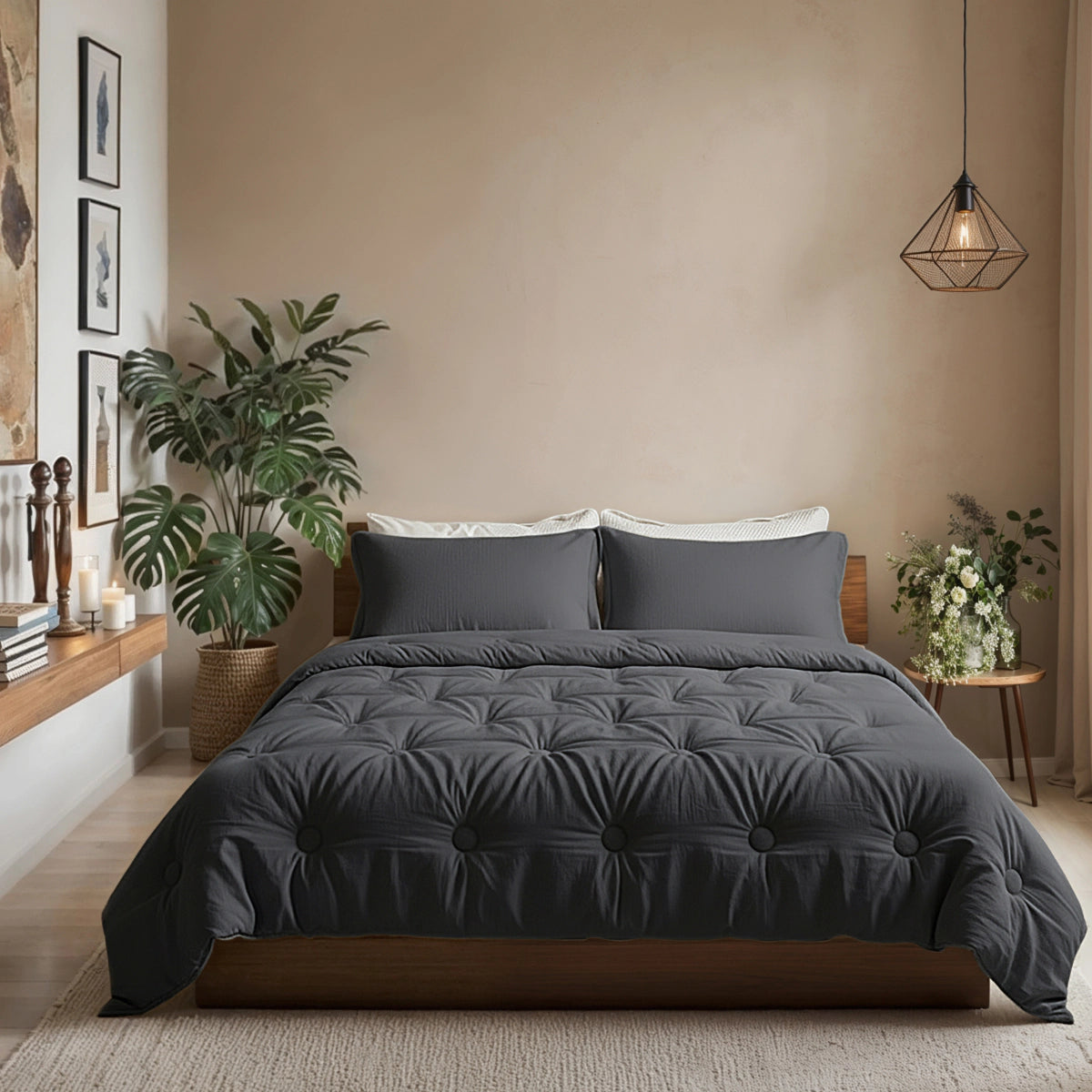 Zelesta Japandibed Mousseline de Coton - Anthracite