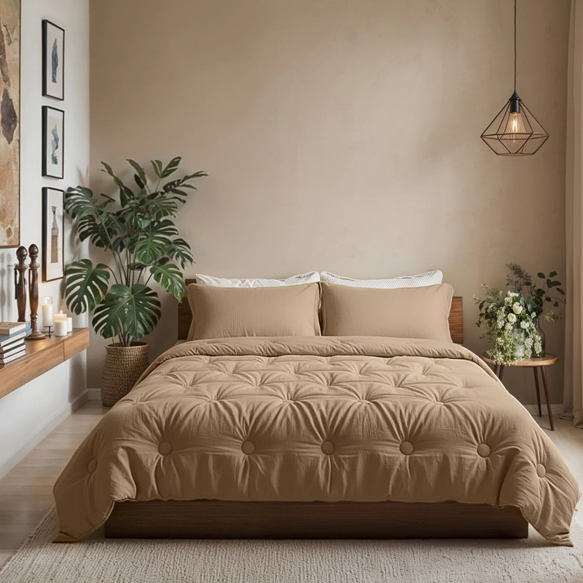 Zelesta Japandibed Mousseline de Coton - Marron