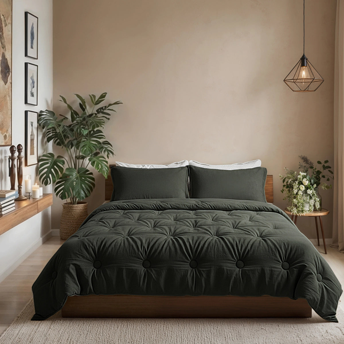 Zelesta Japandibed Mousseline de Coton - Vert