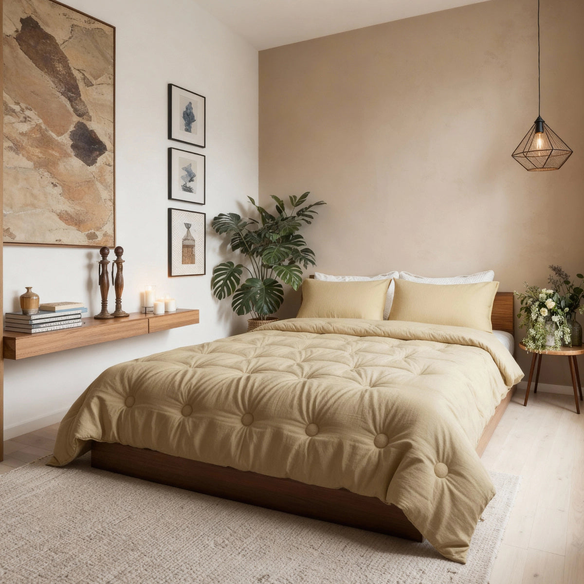 Zelesta Japandibed Mousseline de Coton - Ocre